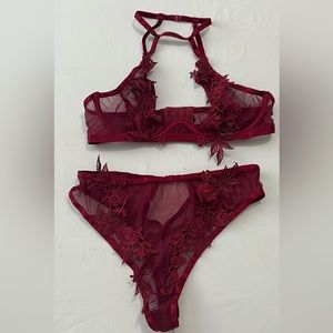 Red Lacey 2 Piece Lingerie Set